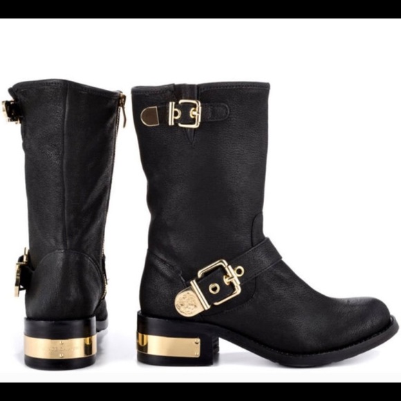 Vince Camuto Women's Keshilla Moto Boot - Leather Motorcycle Style Boot With Chain Detail - View #4